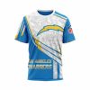 NFL Los Angeles Chargers Custom Name Number Blue Silver T-Shirt