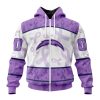 NFL Los Angeles Chargers Custom Name Number Fight Cancer Zip Up Hoodie