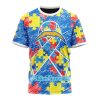 NFL Los Angeles Chargers Custom Name Number Puzzle Autism Awareness T-Shirt