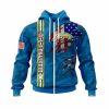 NFL Los Angeles Chargers Custom Name Powder Blue Zip Up Hoodie