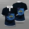 NFL Los Angeles Chargers Gold Blue Skull Polo Shirt