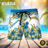 NFL Los Angeles Chargers Tropical Flower Men Beach Shorts