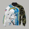 NFL Los Angeles Chargers White Blue Camo Bomber Jacket