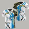 NFL Los Angeles Chargers White Blue Camo Polo Shirt