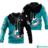 NFL Miami Dolphins Aqua Black Zip Up Hoodie
