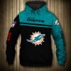 NFL Miami Dolphins Black Blue Pullover Hoodie