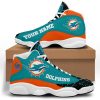 NFL Miami Dolphins Custom Name Aqua Black Air Jordan 13 Shoes