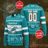 NFL Miami Dolphins Custom Name Number Ugly Christmas Sweater V2