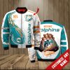 NFL Miami Dolphins Custom Name White Aqua Bomber Jacket