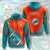 NFL Miami Dolphins Fire Ball Aqua Orange Pullover Hoodie