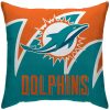 NFL Miami Dolphins Splash Decor Square Pillow Case