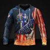 NFL New England Patriots American Flag Skull Pullover Hoodie V2