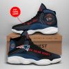 NFL New England Patriots Custom Name Black Navy Blue Air Jordan 13 Shoes