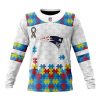 NFL New England Patriots Custom Name Number Autism Awareness Sweatshirt