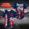 NFL New England Patriots Custom Name Number Navy Red Helmet Baseball Jersey