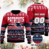 NFL New England Patriots Custom Name Number Red Blue Ugly Sweater