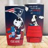 NFL New England Patriots Custom Name Snoopy Bud Light Tumbler