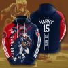 NFL New England Patriots N’Keal Harry Blue Red Stripes Pullover Hoodie