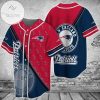 NFL New England Patriots Red Dark Blue Big Logo Baseball Jersey