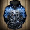 NFL New England Patriots Stone Halloween Skull Zip Up Hoodie