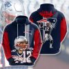 NFL New England Patriots Tom Brady Blue Red Pullover Hoodie
