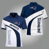 NFL New England Patriots White Dark Blue Polo Shirt