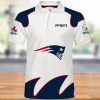 NFL New England Patriots White Medium Logo Summer Gift Polo Shirt