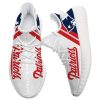NFL New England Patriots White Red Stripes Yeezy Boost Sneakers