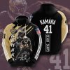 NFL New Orleans Saints Alvin Kamara Old Gold Black Stripes Pullover Hoodie
