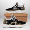 NFL New Orleans Saints Black Golden Curve Graphic Reze Sneakers