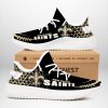 NFL New Orleans Saints Black Golden Net Ball Yeezy Boost Sneakers