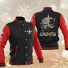 NFL New Orleans Saints Black Red Iron Maiden Baseball Jacket