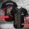 NFL New Orleans Saints Custom Name Black Scratch Logo Baseball Jersey