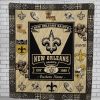 NFL New Orleans Saints Custom Name Icon Cartoon Quilt Blanket