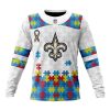 NFL New Orleans Saints Custom Name Number Autism Awareness Sweatshirt