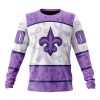 NFL New Orleans Saints Custom Name Number Fight Cancer Sweatshirt