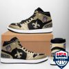 NFL New Orleans Saints Golden Black Logo Air Jordan 1 High Sneakers