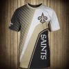 NFL New Orleans Saints Golden Black White Stripes T-Shirt V2