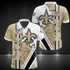 NFL New Orleans Saints Golden White Scratch Logo Heart Polo Shirt