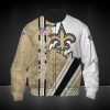 NFL New Orleans Saints Golden White Scratch Logo In Heart Bomber Jacket