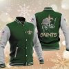 NFL New Orleans Saints Green Grey Iron Maiden Baseball Jacket