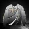 NFL New Orleans Saints Grey White Curve Graphic Bomber Jacket