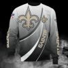 NFL New Orleans Saints Grey White Curve Graphic Sweatshirt