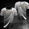 NFL New Orleans Saints Grey White Curve Graphic T-Shirt