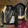 NFL New Orleans Saints Logo In White Skull Bomber Jacket