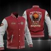 NFL New Orleans Saints Red Grey Davidson Baseball Jacket