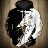 NFL New Orleans Saints Thunder Graphic Black White Zip Up Hoodie