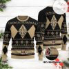 NFL New Orleans Saints Ugly Xmas Black Golden Red Medal Sweater