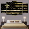 NFL New Orleans Saints US Flag 5 Panel Canvas