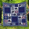 NFL New York Giants Blue White Quilt Blanket V2